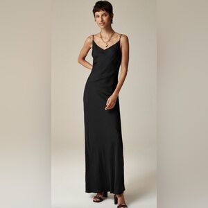 🖤 NWOT | J. Crew V Neck Maxi Slip Dress Cupro Blend Crepe Fall 2024 Size 4